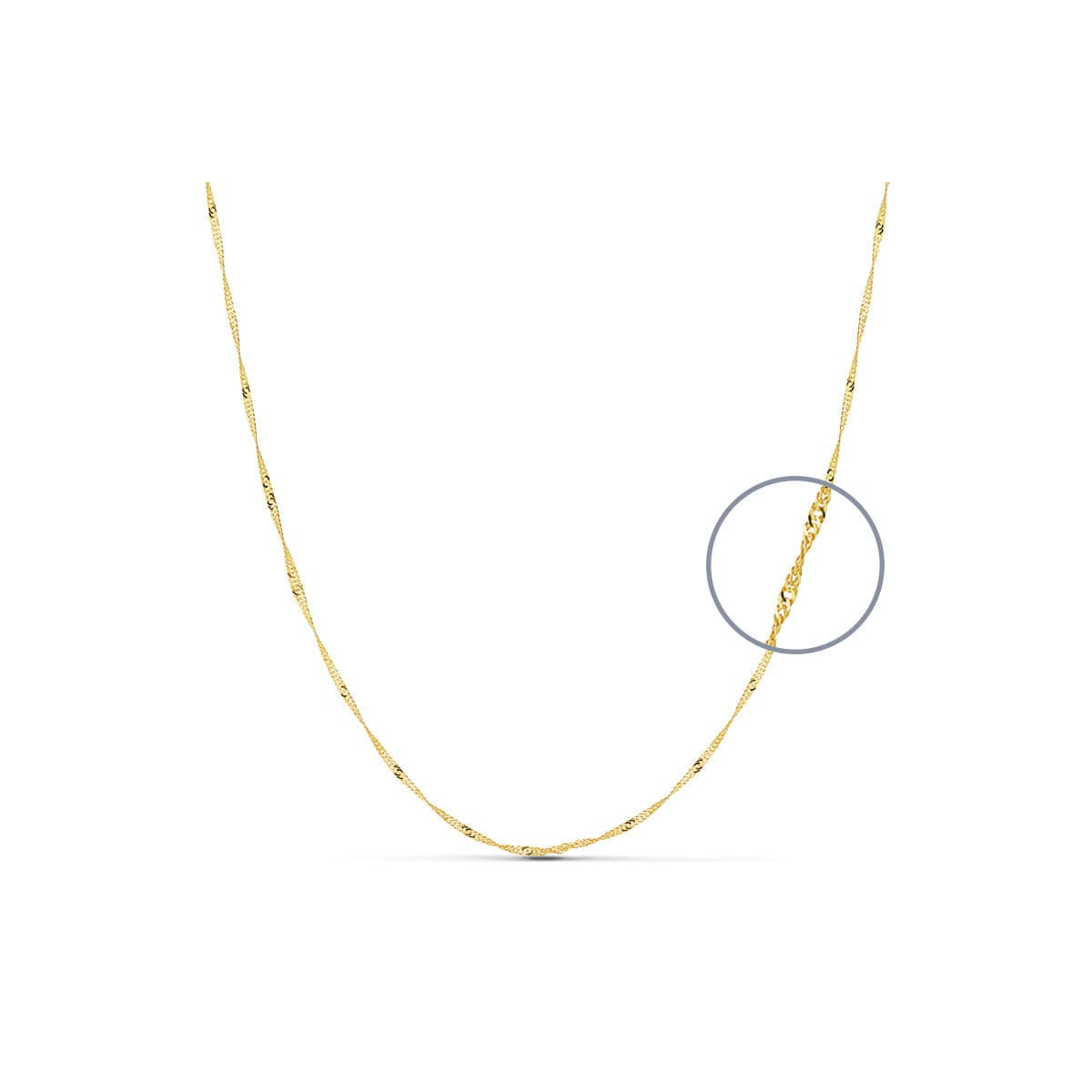 18K CADENA ORO AMARILLO  MACIZA SINGAPUR 50CM 1.2 MM