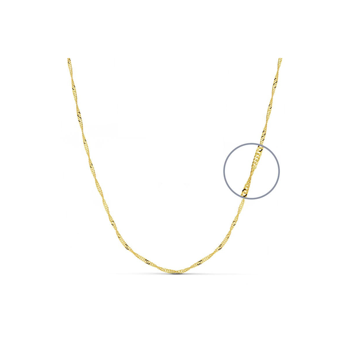 18K CADENA ORO AMARILLO MACIZA SINGAPUR 50CM 1.5 MM