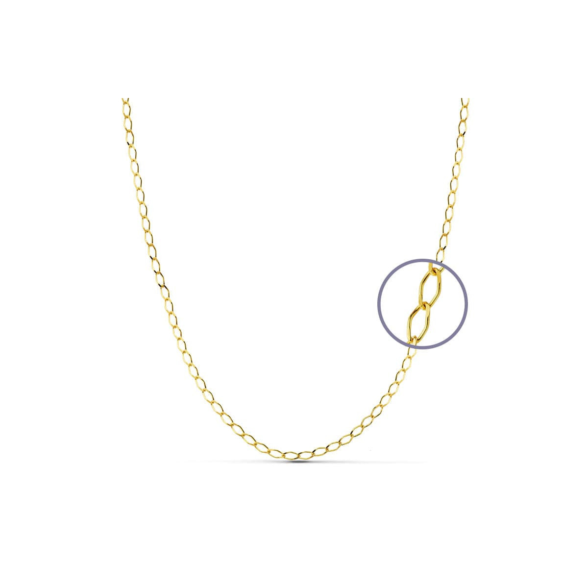 18K CADENA ORO AMARILLO MACIZA ROMBO 50CM 2.5 MM