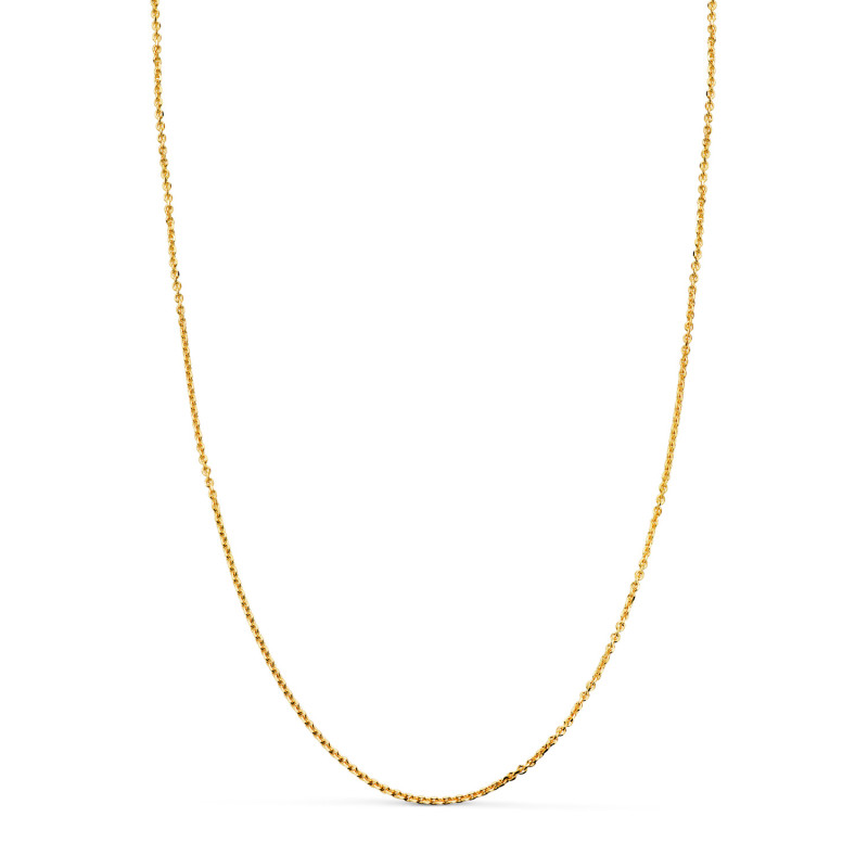 18K CADENA ORO AMARILLO MACIZA FORZADA ESLABON TALLADO. ANCHO: 1 MM LARGO: 60CM