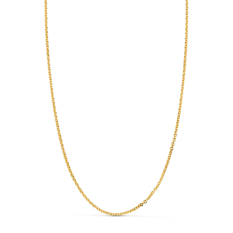 18K CADENA ORO AMARILLO MACIZA FORZADA ESLABON TALLADO. ANCHO: 1,2 MM LARGO: 60CM