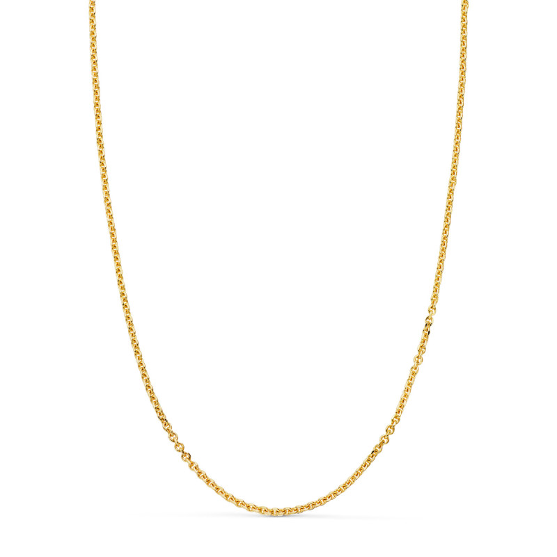 18K CADENA ORO AMARILLO MACIZA FORZADA ESLABON TALLADO. ANCHO: 2 MM LARGO: 60CM