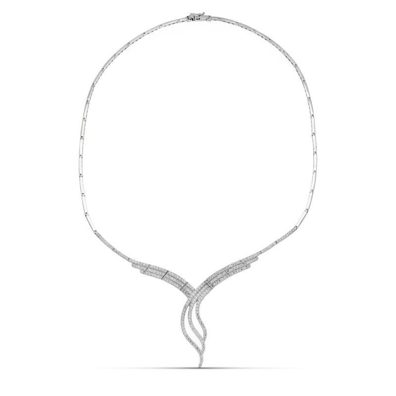 18K GARGANTILLA ORO BLANCO CIRCONITA MOTIVO