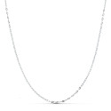 18K CADENA MACIZA ORO BLANCO ESLABONES TALLADOS 1 MM 40CM