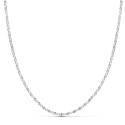 18K CADENA ORO BLANCO MACIZA DIAMANTADA 40CM 1.5 MM