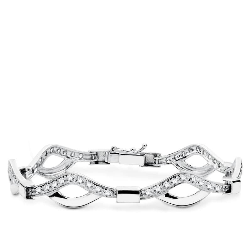 18K PULSERA ORO BLANCO CIRCONITA 18.5CM