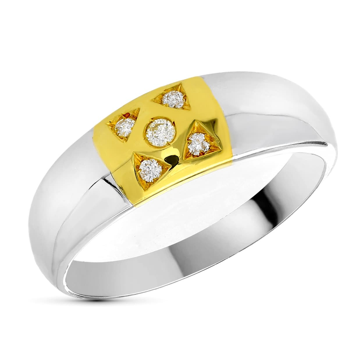 18K SORTIJA ORO BICOLOR DIAMANTES NATURALES TALLA BRILLANTE 0.025  QTS.