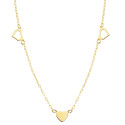 18K COLLAR ORO AMARILLO CORAZONES 7X6 MM 40CM