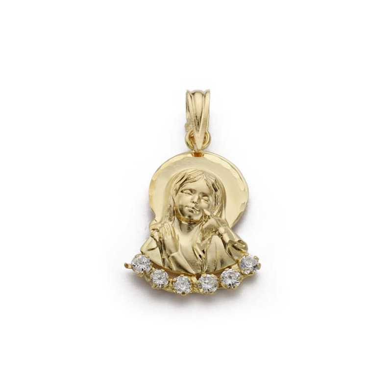 18K COLGANTE ORO AMARILLO VIRGEN NIÑA 22X13 MM