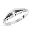 18K SOLITARIO ORO BLANCO DIAMANTE NATURAL TALLA BRILLANTE 0.10 QTS.