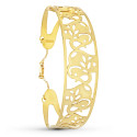 18K PULSERA RIGIDA ORO AMARILLO ELEFANTES 20 MM MEDIDA INTERIOR 65X50 MM ANCHO TOTAL 20 MM CIERRE MOSQUETON CON CADENA