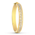 18K PULSERA RIGIDA ORO BICOLOR GRECA 10 MM