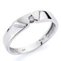 18K SORTIJA ORO BLANCO DIAMANTES NATURALES TALLA BRILLANTE 0.05 QTS.