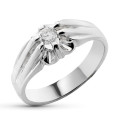 18K SOLITARIO ORO BLANCO DIAMANTE NATURAL 0,20 QTS. ANCHO: 7 MM