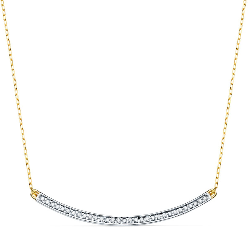 18K GARGANTILLA BICOLOR BARRA 40 MM CADENA 44 2 CM