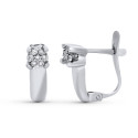 18K PENDIENTES ORO BLANCO DIAMANTES NATURALES 0,100 QTES SI-H. MEDIDA: 13 X 4 MM CIERRE CATALAN