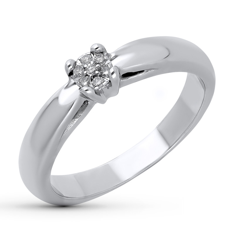 18K SORTIJA ORO BLANCO DIAMANTES NATURALES  0,05 QTES. ANCHO: 4,5 MM