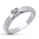 18K SORTIJA ORO BLANCO DIAMANTES NATURALES  0,05 QTES. ANCHO: 4,5 MM
