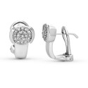 18K PENDIENTES ORO BLANCO 38 DIAMANTES NATURALES 0,35 QTS SI-H. CIERRE OMEGA 14,5X9 MM