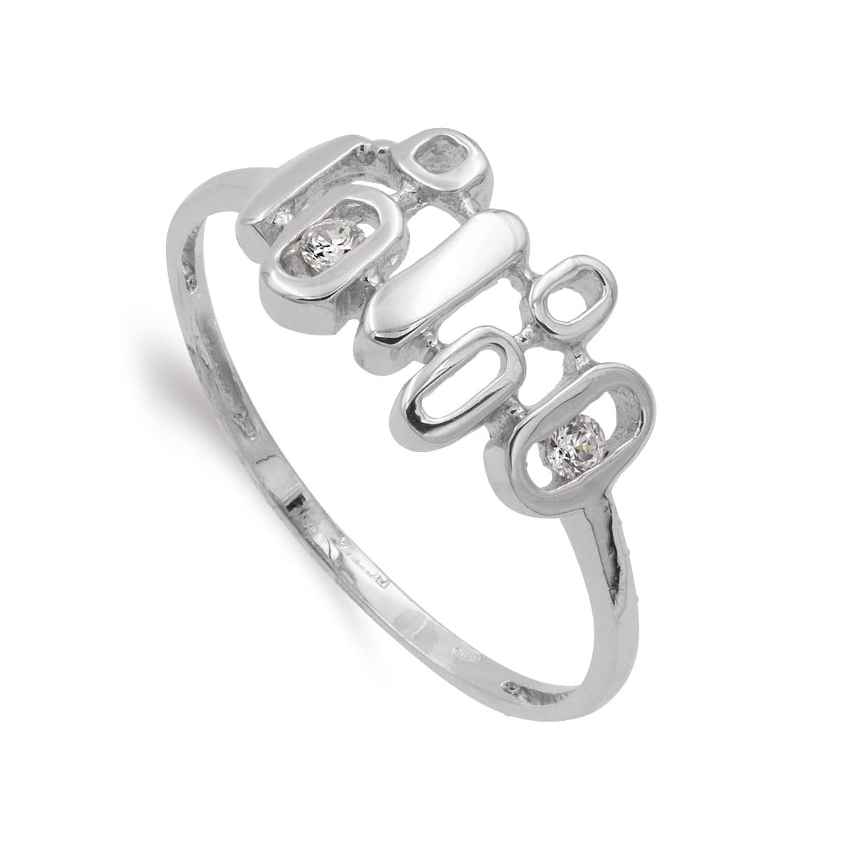 18K SORTIJA ORO BLANCO CON MOTIVOS Y CIRCONITAS. ANCHO MOTIVO 14X9 MM