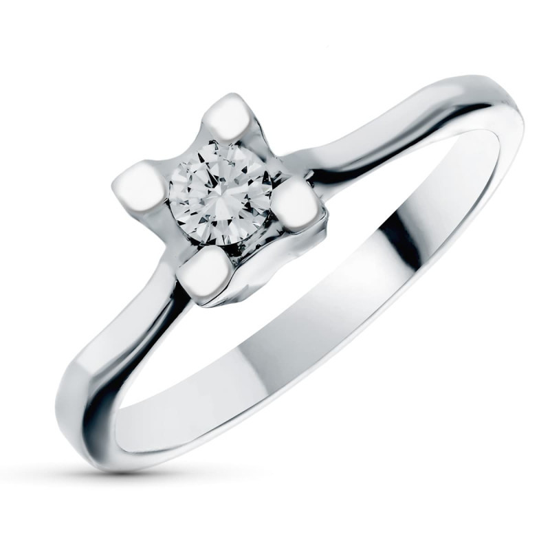 18K SOLITARIO ORO BLANCO DIAMANTE NATURAL 0.18 QTS. ANCHO: 5,5 MM