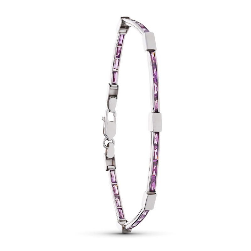 18K PULSERA ORO BLANCO AMATISTA 18CM