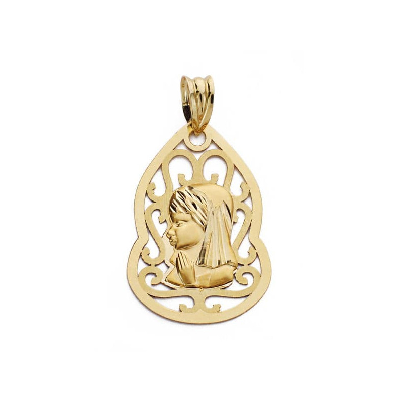 18K MEDALLA ORO AMARILLO VIRGEN NIÑA 27X18 MM