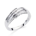 18K SORTIJA ORO BLANCO DIAMANTES NATURALES TALLA BAGUETE 0.250QTS. ANCHO: 7,5MM