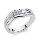 18K SORTIJA ORO BLANCO 38 DIAMANTES NATURALES TALLA BRILLANTE 0.130 QTS. ANCHO: 7MM