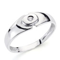 18K SOLITARIO ORO BLANCO DIAMANTE  NATURAL TALLA BRILLANTE. 0.040 QTS. ANCHO: 6MM