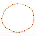 18K GARGANTILLA ORO AMARILLO JAULA CORAL FINO CERDEÑA 6 MM 50CM