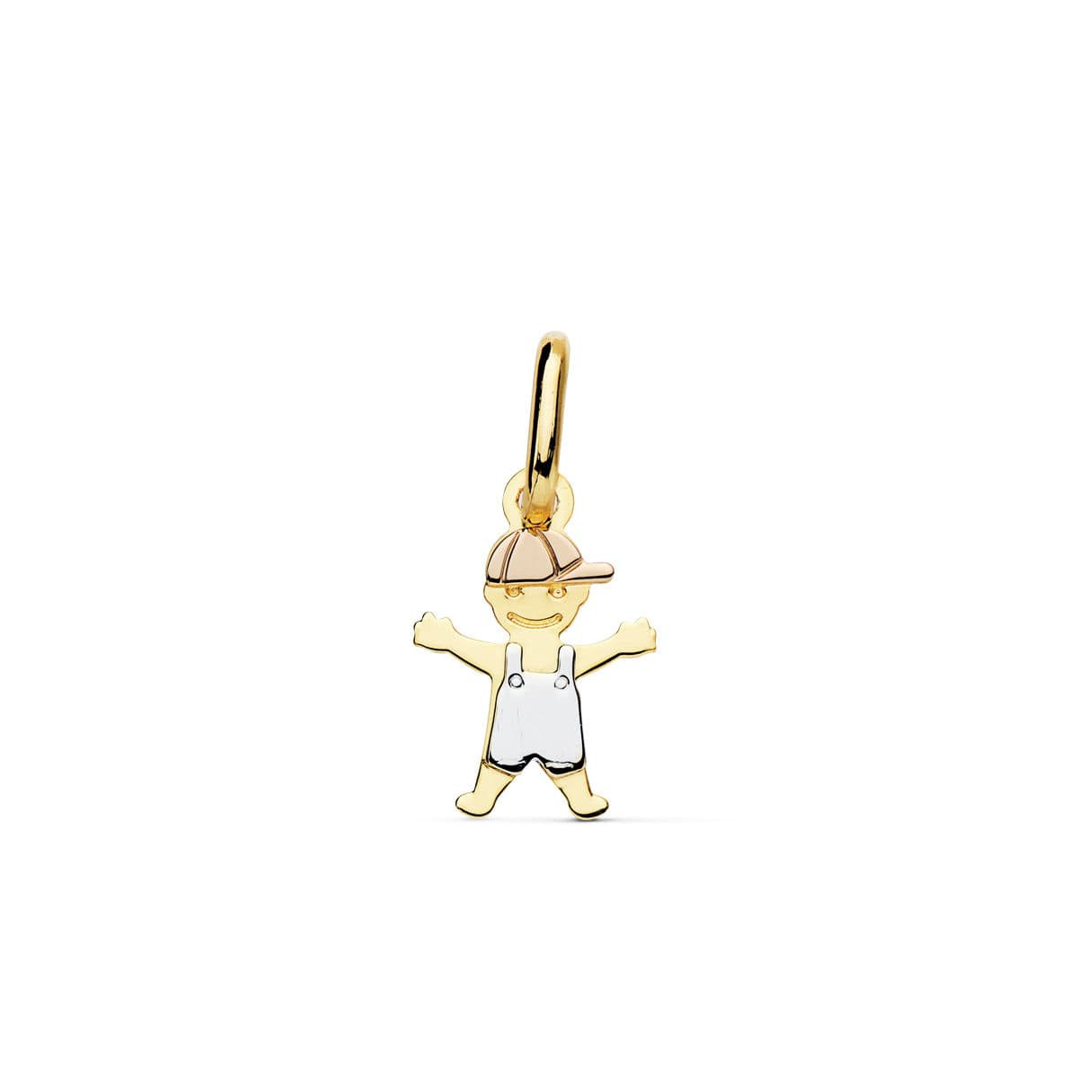 18K COLGANTE ORO TRICOLOR NIÑO MUÑECO 17X12 MM