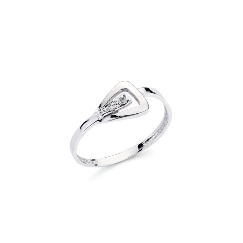 18K SORTIJA ORO BLANCO DIAMANTES NATURALES TALLA BRILLANTE 0,016  QTS. 8 X 7MM