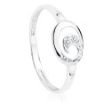 18K SORTIJA ORO BLANCO 2 DIAMANTES NATURALES TALLA BRILLANTE 0.016  QTS. 9X7 MM