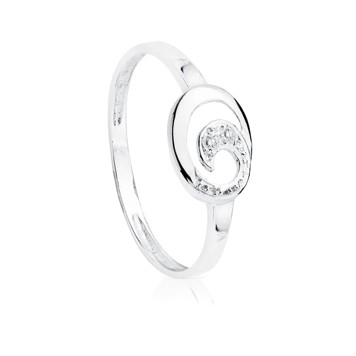 18K SORTIJA ORO BLANCO 2 DIAMANTES NATURALES TALLA BRILLANTE 0.016  QTS. 9X7 MM