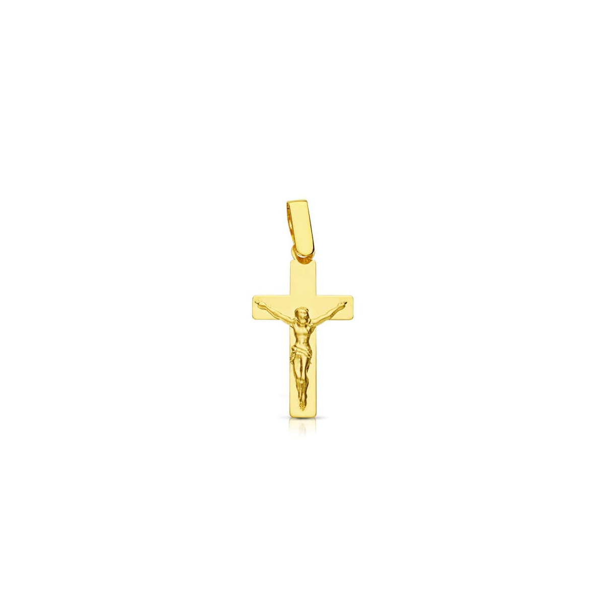 18K CRUZ ORO AMARILLO CON CRISTO. 22X13 MM