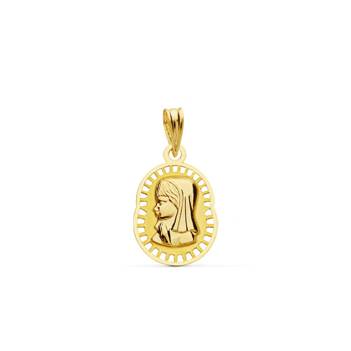 18K MEDALLA ORO AMARILLO VIRGEN NIÑA 19X12 MM