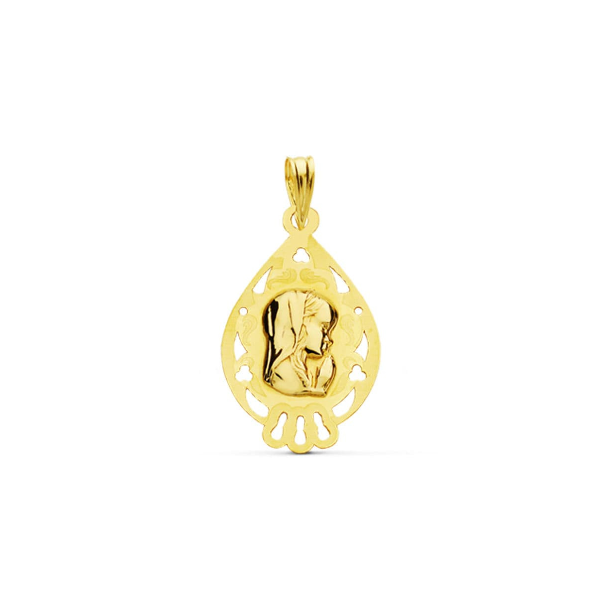 18K MEDALLA ORO AMARILLO VIRGEN NIÑA 22X13 MM