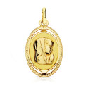 18K MEDALLA ORO AMARILLO VIRGEN NIÑA OVAL. 20X12 MM