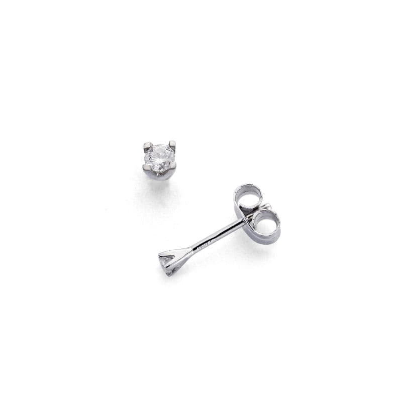 18K PENDIENTES ORO BLANCO DIAMANTES LABORATORIO TALLA BRILLANTE 0,110 QTS VS2-G. CIERRE PRESION