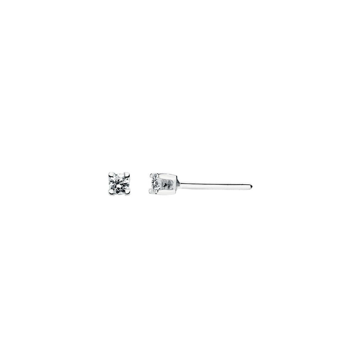 18K PENDIENTES ORO BLANCO 2 DIAMANTES LABORATORIO 0,09 QTS. VS2-G. CIERRE PRESION MEDIDA: 2,5MM