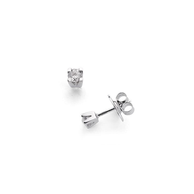 18K PENDIENTES ORO BLANCO 2 DIAMANTES LABORATORIO 0,110 QTS. VS2-G. CIERRE PRESION MEDIDA: 2,4MM