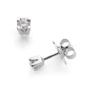 18K PENDIENTES ORO BLANCO 2 DIAMANTES LABORATORIO 0,110 QTS. VS2-G. CIERRE PRESION MEDIDA: 2,4MM