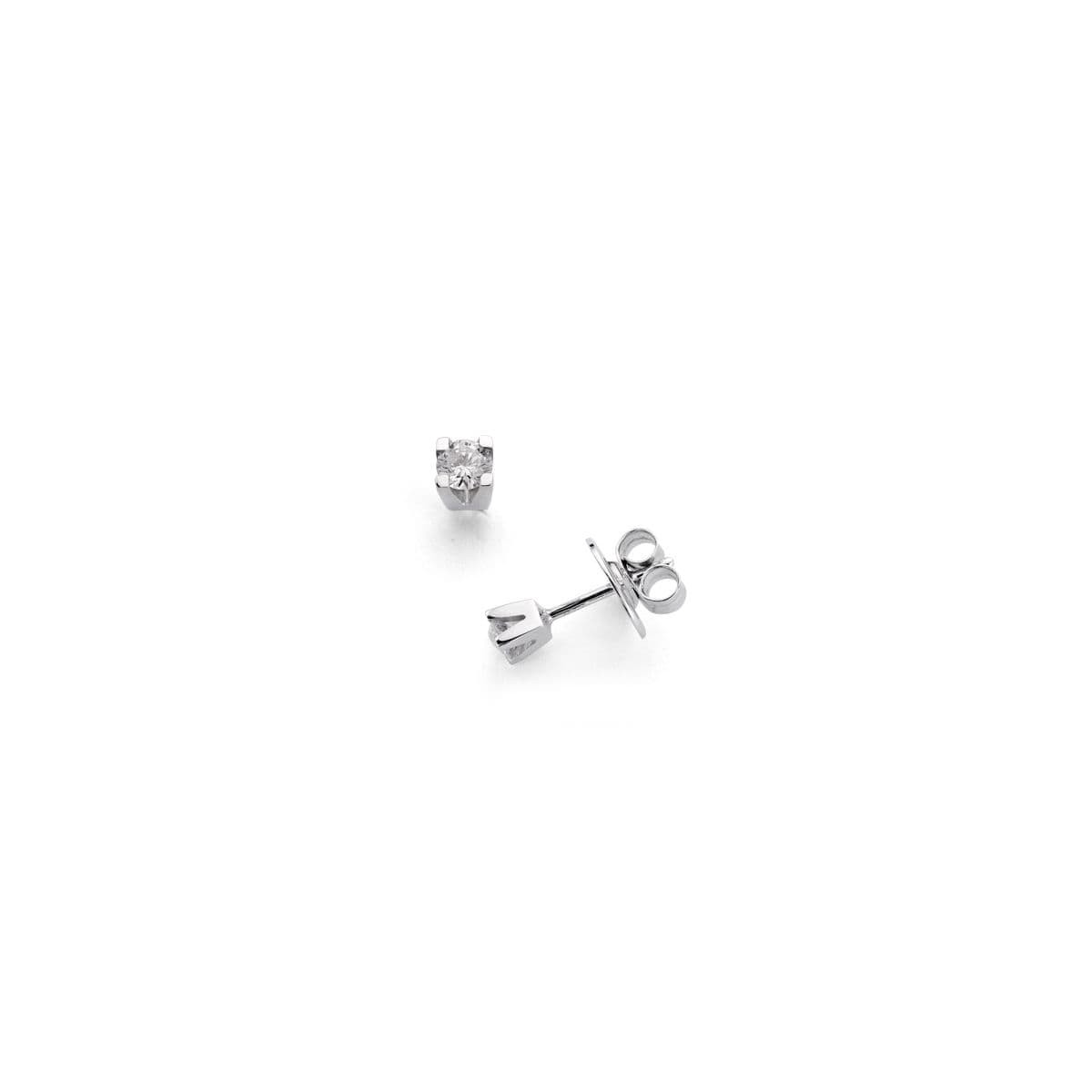 18K PENDIENTES ORO BLANCO 2 DIAMANTES LABORATORIO 0,110 QTS. VS2-G. CIERRE PRESION MEDIDA: 2,4MM