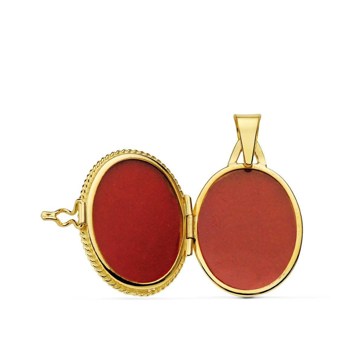 18K COLGANTE GUARDAPELO DIJE PORTAFOTOS ORO AMARILLO FLOR CIRCONITA 22X19 MM