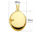 18K COLGANTE GUARDAPELO DIJE PORTAFOTOS ORO AMARILLO FLOR CIRCONITA 22X19 MM