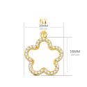 18K COLGANTE AMULETO ORO AMARILLO FLOR CON CIRCONITA 16X16 MM