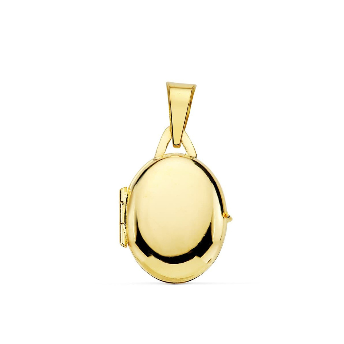 18K GUARDAPELO DIJE PORTAFOTOS OVAL ORO AMARILLO LISO 18X14 MM