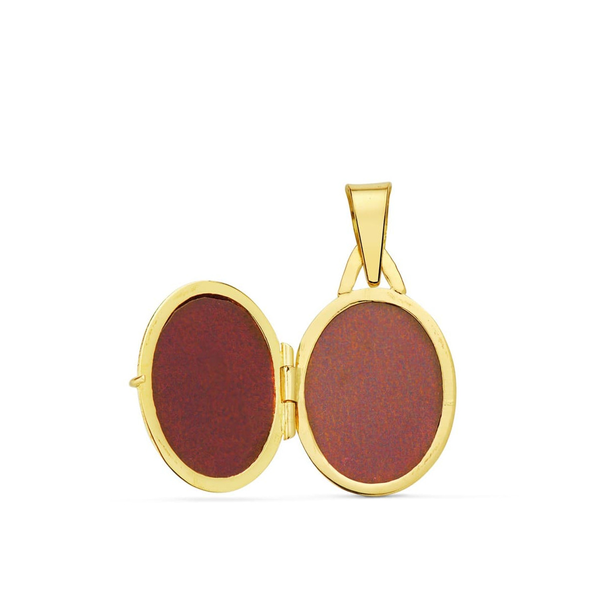 18K GUARDAPELO DIJE PORTAFOTOS OVAL ORO AMARILLO LISO 18X14 MM