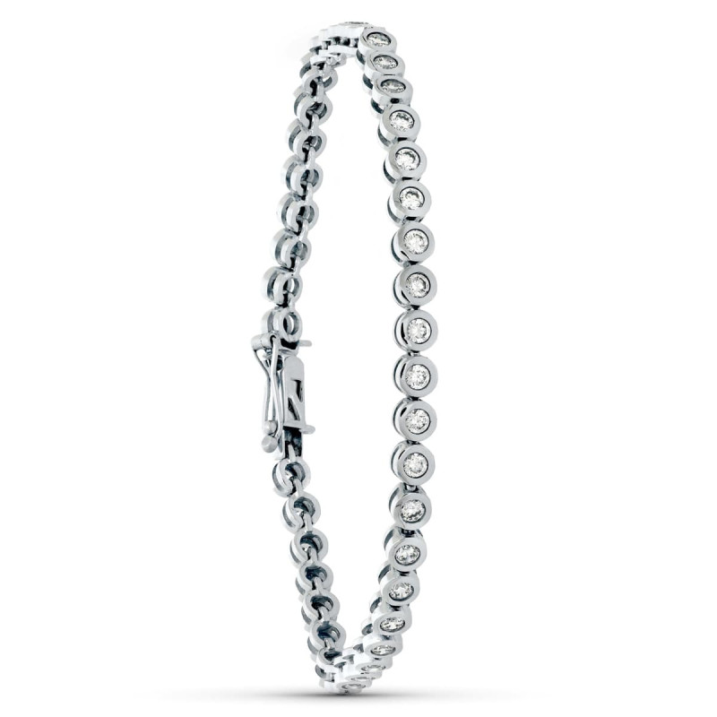 18K PULSERA ORO BLANCO CIRCONITA 19.5 CM
